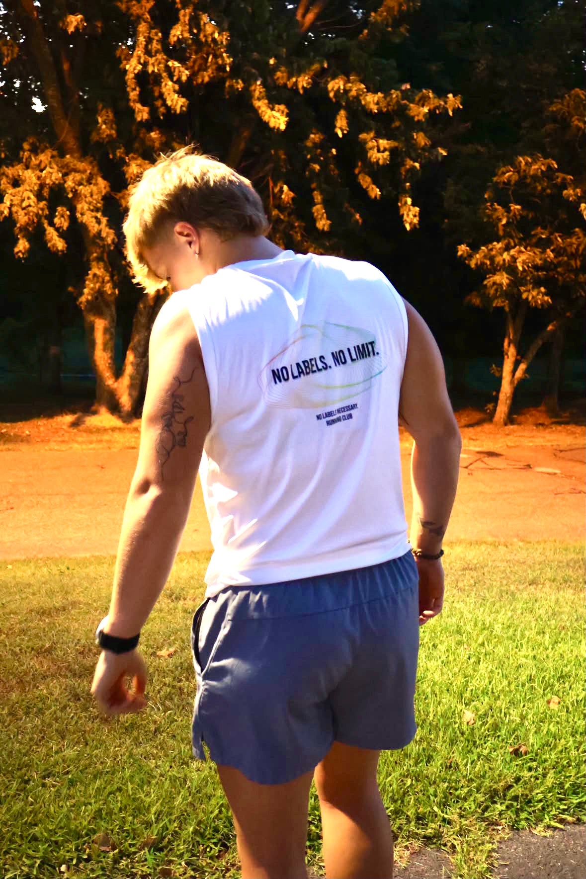 "No Labels. No Limit." Running Club Tank
