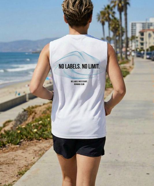 "No Labels. No Limit." Running Club Tank